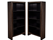 Pair of Modern Walnut and Black Bookcases
