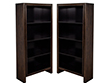 Pair of Modern Walnut and Black Bookcases