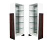 Pair of Modern Bookcase Display Cabinets in Ziricote Wood