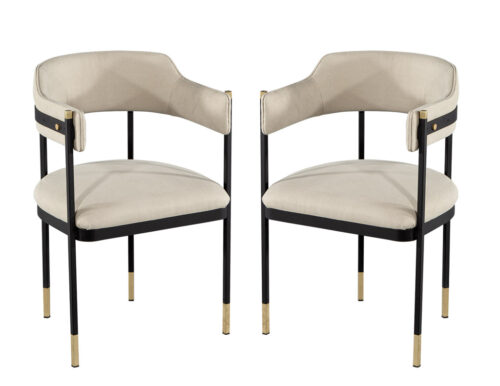 Custom Curved Modern Metal Dining Chairs