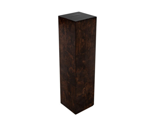 Mid-Century Modern Burl Walnut Column Pedestal Stand