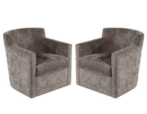 Pair of Modern Swivel Lounge Chairs