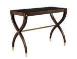 CE-3511-Traditional-Regency-Walnut-Console-Table-Black-Glass-002
