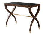 CE-3511-Traditional-Regency-Walnut-Console-Table-Black-Glass-004
