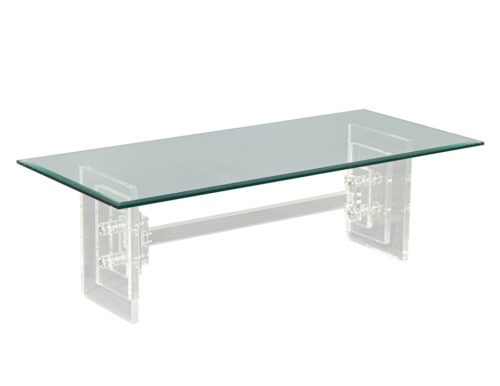 Modern Acrylic Cocktail Table with Geometric Base