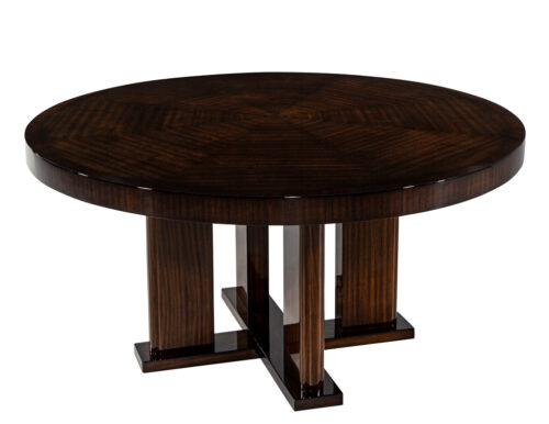 Custom Modern Round Macassar Dining Table