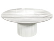 Custom Round White Marble Top Dining Table