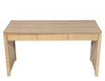 Modern oak desk with a natural bleached finish, offering a minimalist design and spacious surface for work.