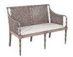 Plush light grey accent bench with contemporary design, offering a stylish and comfortable accent seating solution.