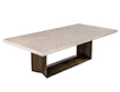 Custom Modern Oak Dining Table with Antiqued Brass Pedestal