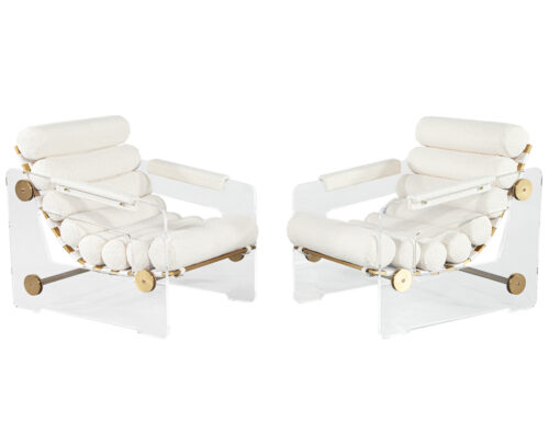 Pair of Italian Modern Acrylic Lounge Chairs by Fabio Lenci