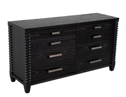 Modern Black Oak Dresser Cabinet in Charcoal Finish
