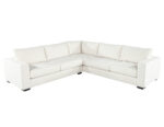 Large white sectional sofa with wide arms, deep seating, and an L-shaped configuration on a low block-style base.