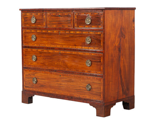 Late 19th Century English Georgian Style Mahogany Chest of Drawers