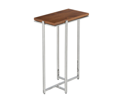 Mid-Century Modern Walnut and Metal Drinks Table
