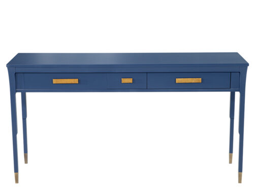 Modern Indigo Console Table with Brass