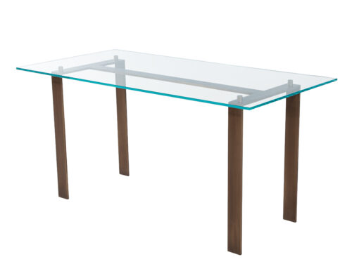 Sleek Modern Brass Writing Desk