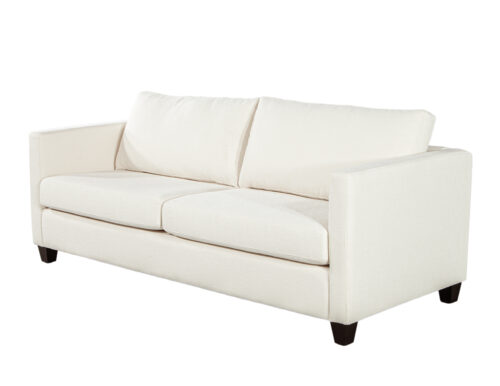 Modern 2 Seater Sofa in Cream Textured Fabric