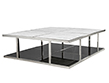 Modern Marble Top Coffee Table with Stainless Steel Frame