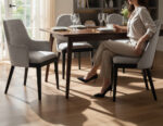DC-5226-Set-10-Carrocel-Svelte-Dining-Chairs-Grey-Fabric-Black-Legs-0000