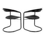 LR-3516-Pair-Post-Modern-Arrben-Italy-Canasta-Arm-Chairs-Black-Leather-004